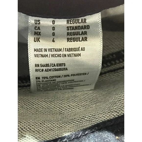 American Eagle Hi-Rise Jegging Dark Wash Raw Hem Size 0 - Picture 10 of 10